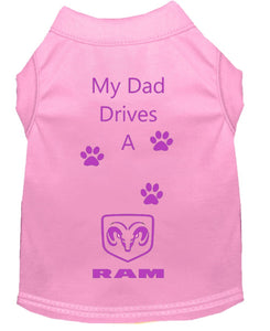 Baby Pink Dog Shirt- My Dad/ Mom Drives A