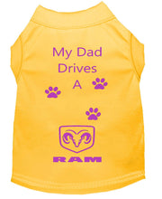 Load image into Gallery viewer, Sunshine Yellow Dog Shirt- My Dad/ Mom Drives A