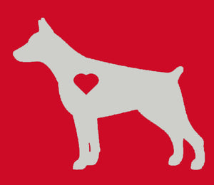 Heart Doberman Pinscher Dog Decal