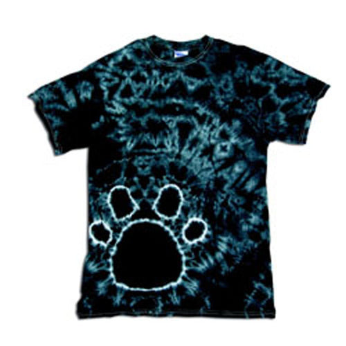 Tie-Dye Paw Print T Shirt Black