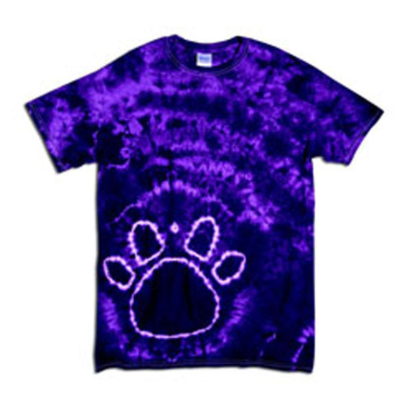 Tie-Dye Paw Print T Shirt Purple
