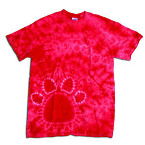 Tie-Dye Paw Print T Shirt Red