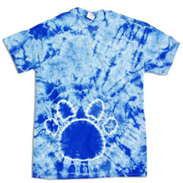 Tie dye paw print shop t shirt