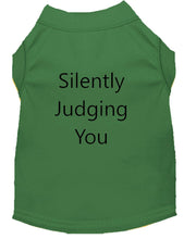 Load image into Gallery viewer, Silently Judging You Dog Shirt Emerald Green