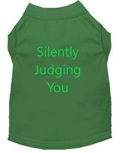 Silently Judging You Dog Shirt Emerald Green