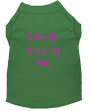 Load image into Gallery viewer, Silently Judging You Dog Shirt Emerald Green