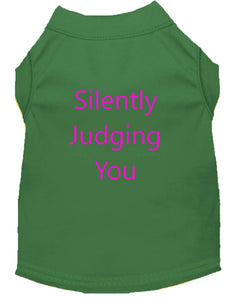 Silently Judging You Dog Shirt Emerald Green