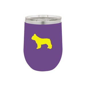 French Bulldog 12 oz Vacuum Insulated Stemless Wine Glass