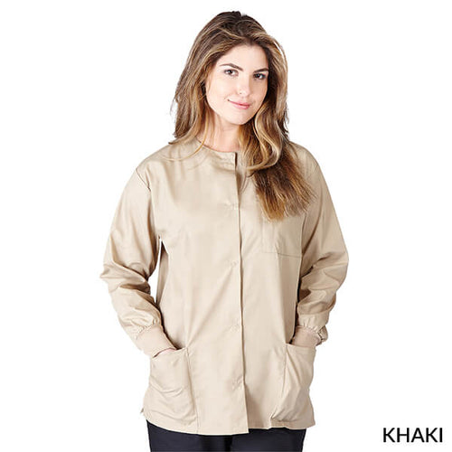 Khaki- Natural Uniforms Warm Up Scrub Jacket