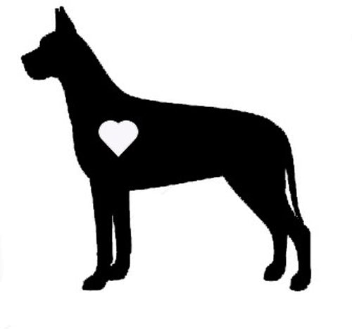 Heart Great Dane Dog Decal