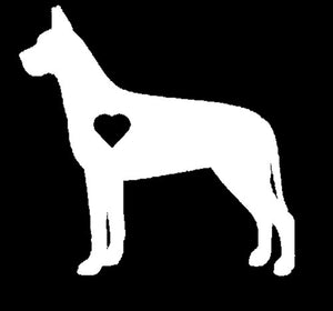 Heart Great Dane Dog Decal