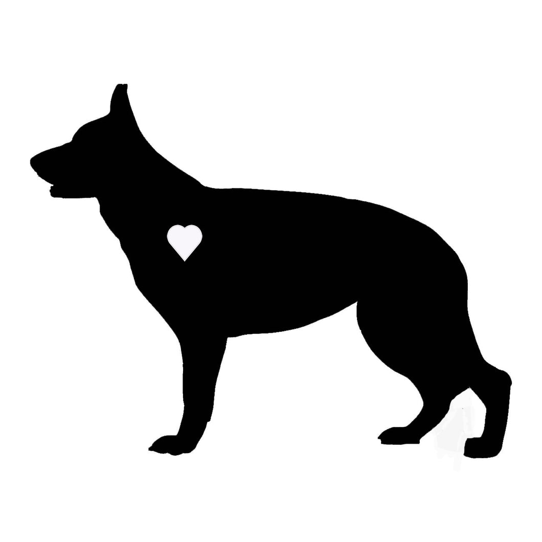 Heart German Shepherd Dog Decal