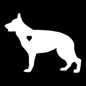 Heart German Shepherd Dog Decal