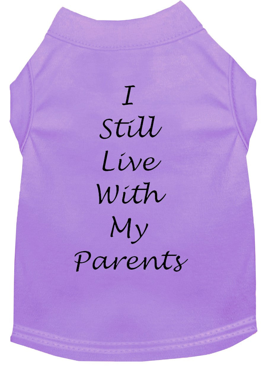 I Still Live With My Parents Dog Shirt Lavender