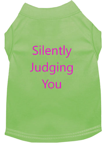 Silently Judging You Dog Shirt Lime