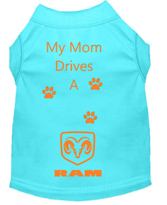 Aqua Blue Dog Shirt- My Dad/ Mom Drives A