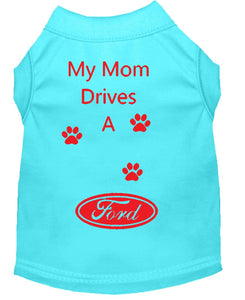 Aqua Blue Dog Shirt- My Dad/ Mom Drives A