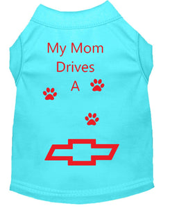 Aqua Blue Dog Shirt- My Dad/ Mom Drives A