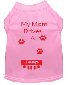 Baby Pink Dog Shirt- My Dad/ Mom Drives A