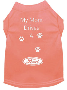 Peach Dog Shirt- My Dad/ Mom Drives A