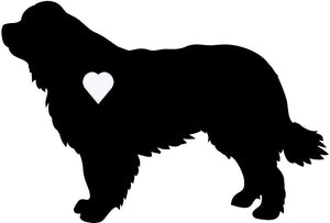 Heart Newfoundland Dog Decal