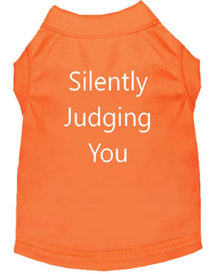 Silently Judging You Dog Shirt Orange