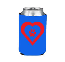 Load image into Gallery viewer, Paw Heart Koozie Beer or Beverage Holder