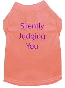 Silently Judging You Dog Shirt Peach