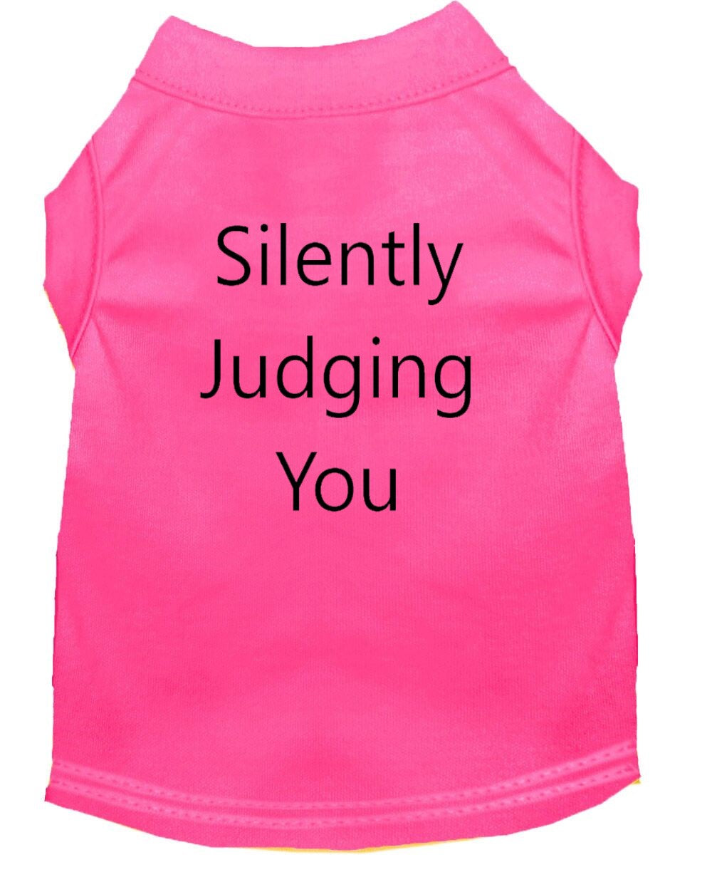 Silently Judging You Dog Shirt Pink