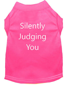 Silently Judging You Dog Shirt Pink