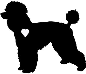 Heart Poodle Dog Decal