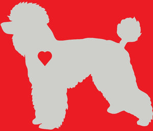 Heart Poodle Dog Decal