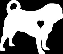 Load image into Gallery viewer, Heart Pug Dog Decal