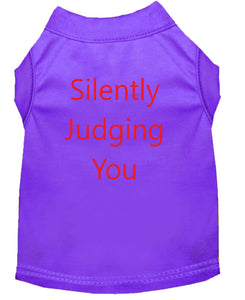 Silently Judging You Dog Shirt Purple