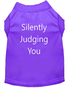 Silently Judging You Dog Shirt Purple