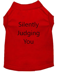 Silently Judging You Dog Shirt Red