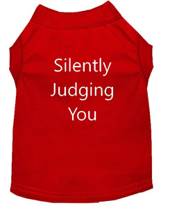 Silently Judging You Dog Shirt Red