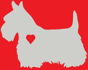 Heart Scottish Terrier Dog Decal
